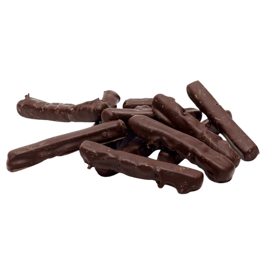 Candied lemon peels dipped in chocolate