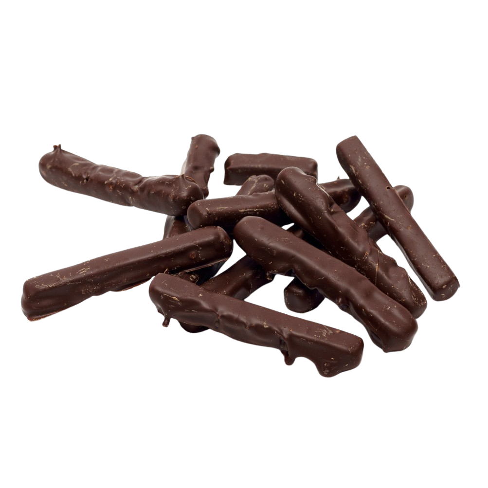 Candied lemon peels dipped in chocolate