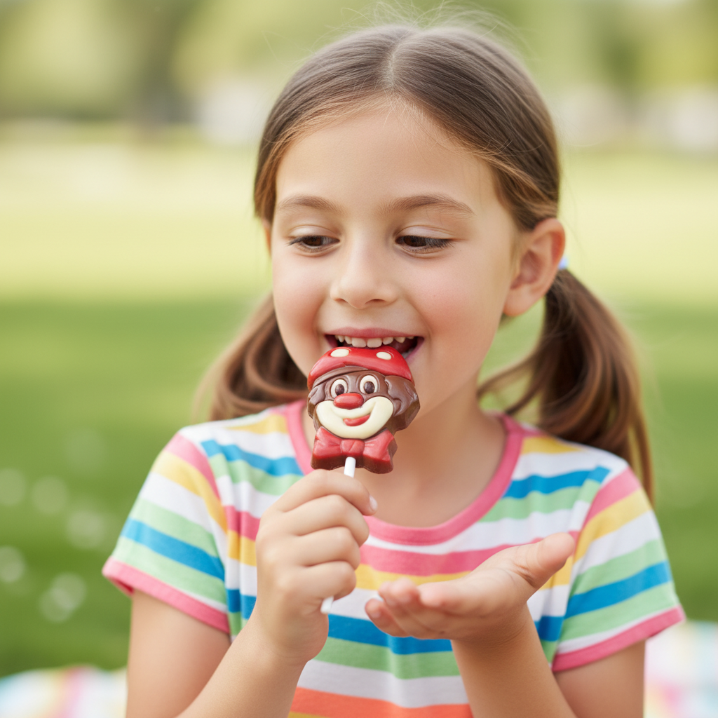 Sucette clown au chocolat au lait 30g