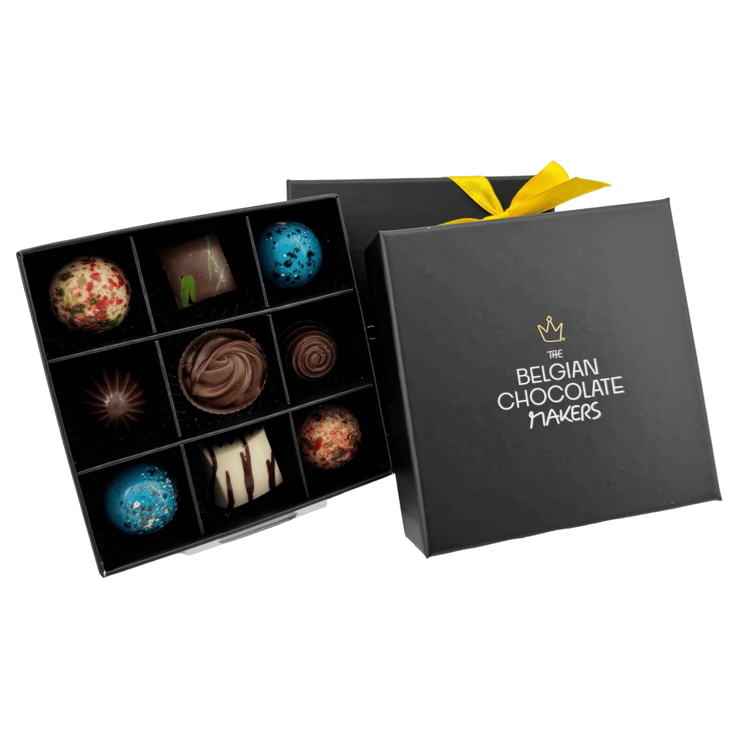 Luxury box of 9 chocolate pralines 135g