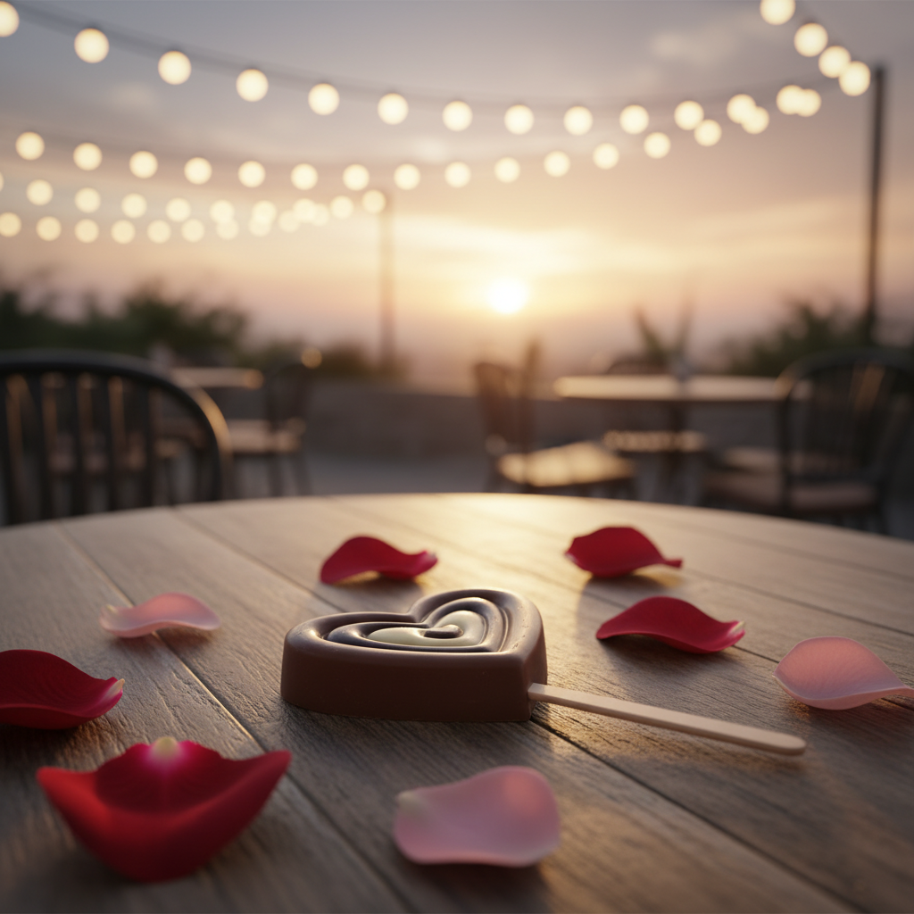 Three chocolates heart lollipop 20g