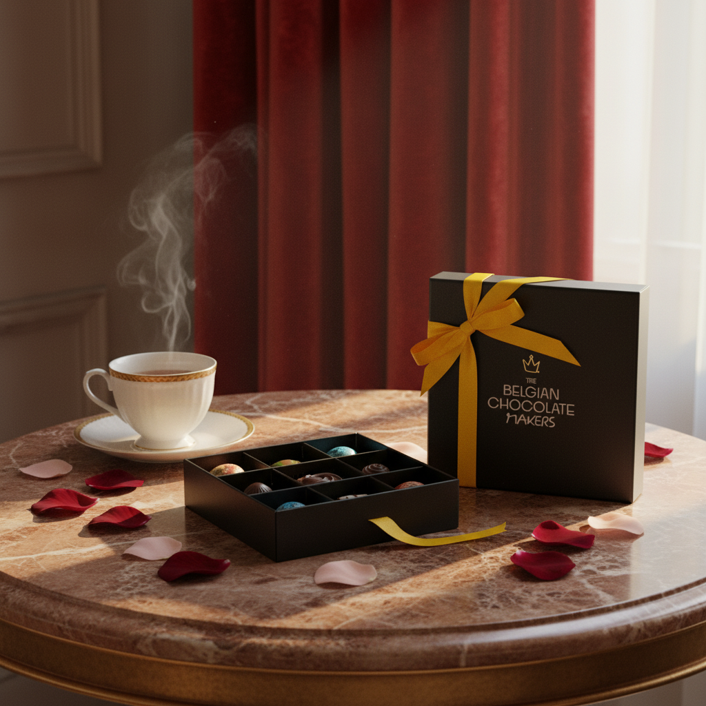 Luxury box of 9 chocolate pralines 135g