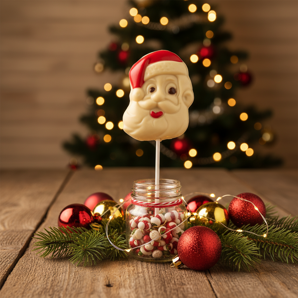 White chocolate Santa Claus lollipop 20g