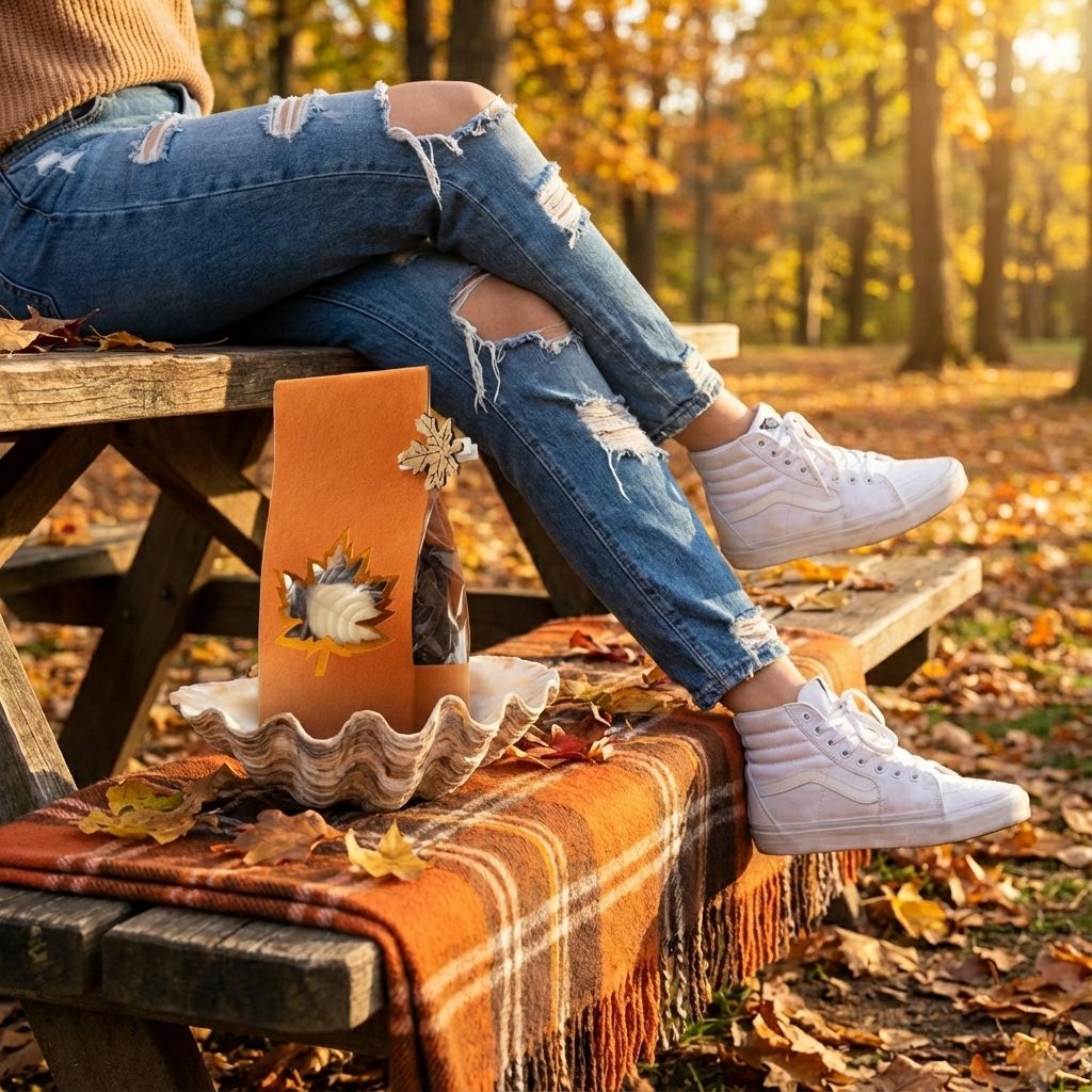 Mix of chocolate autumn leaves