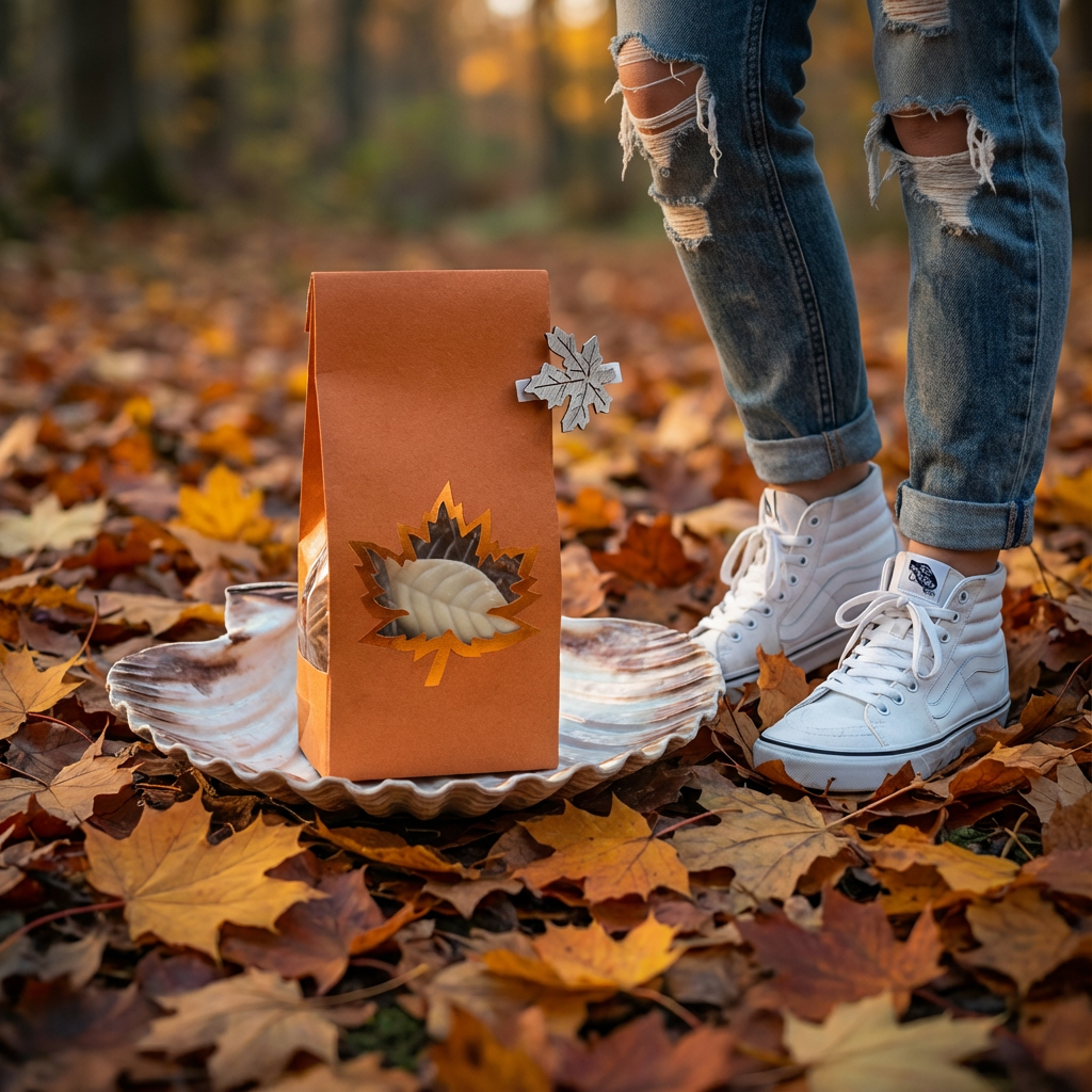 Mix of chocolate autumn leaves