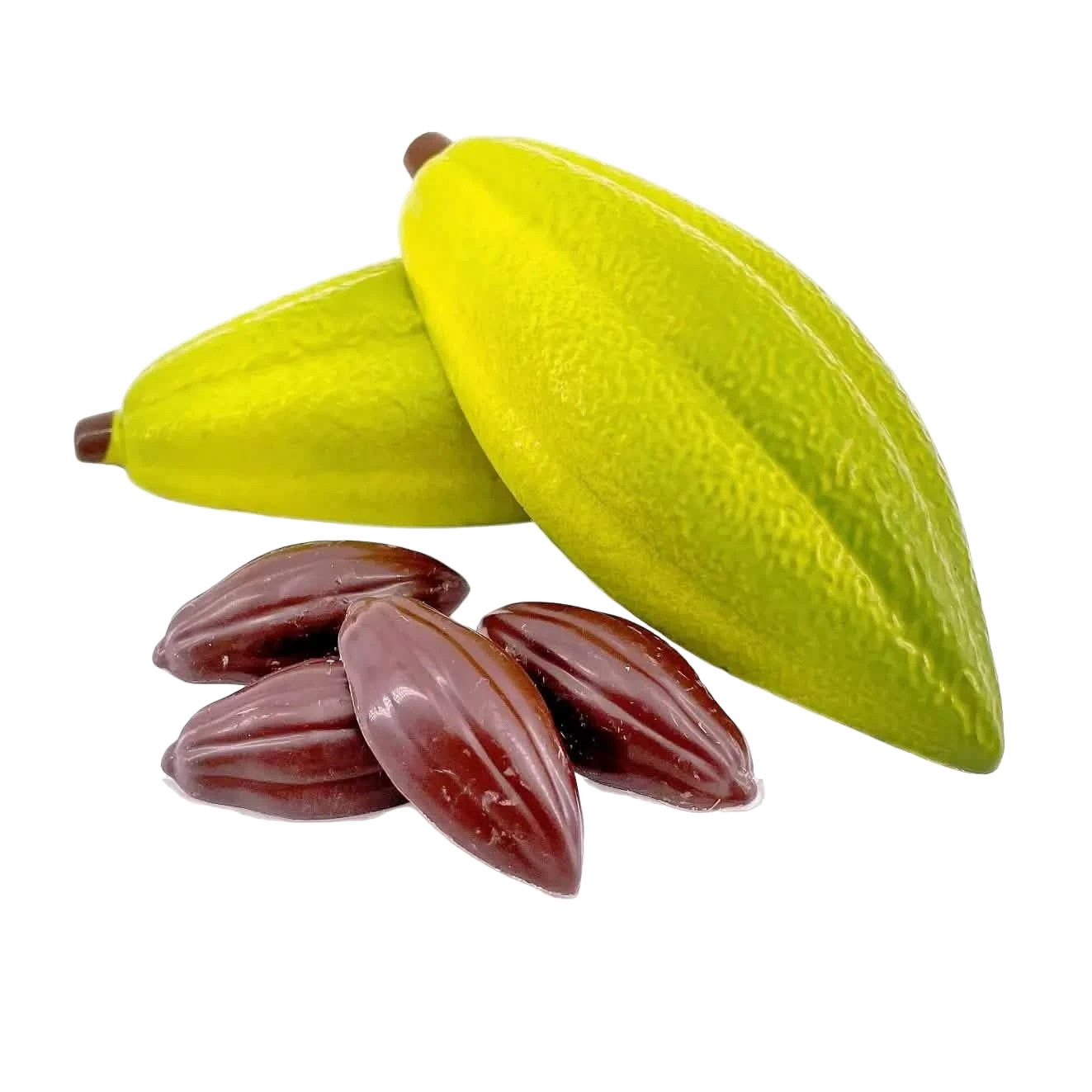 Dark chocolate cacao pod with pralines 100g