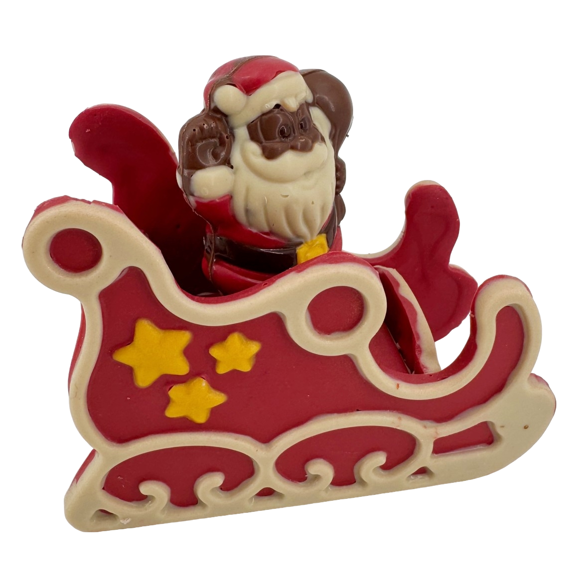 Festive white chocolate Santa in a sleigh 180g