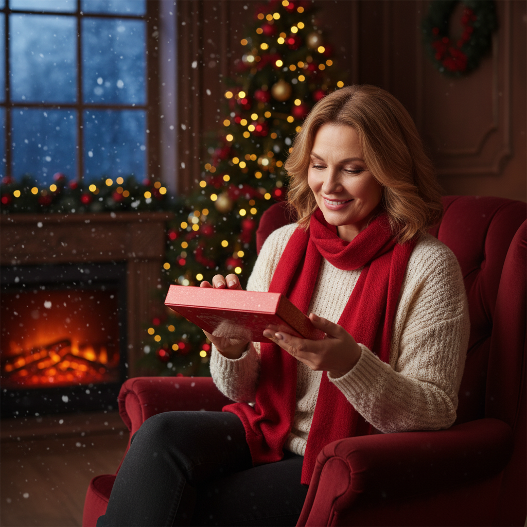 Christmas village box 14 pralines and truffles 225g