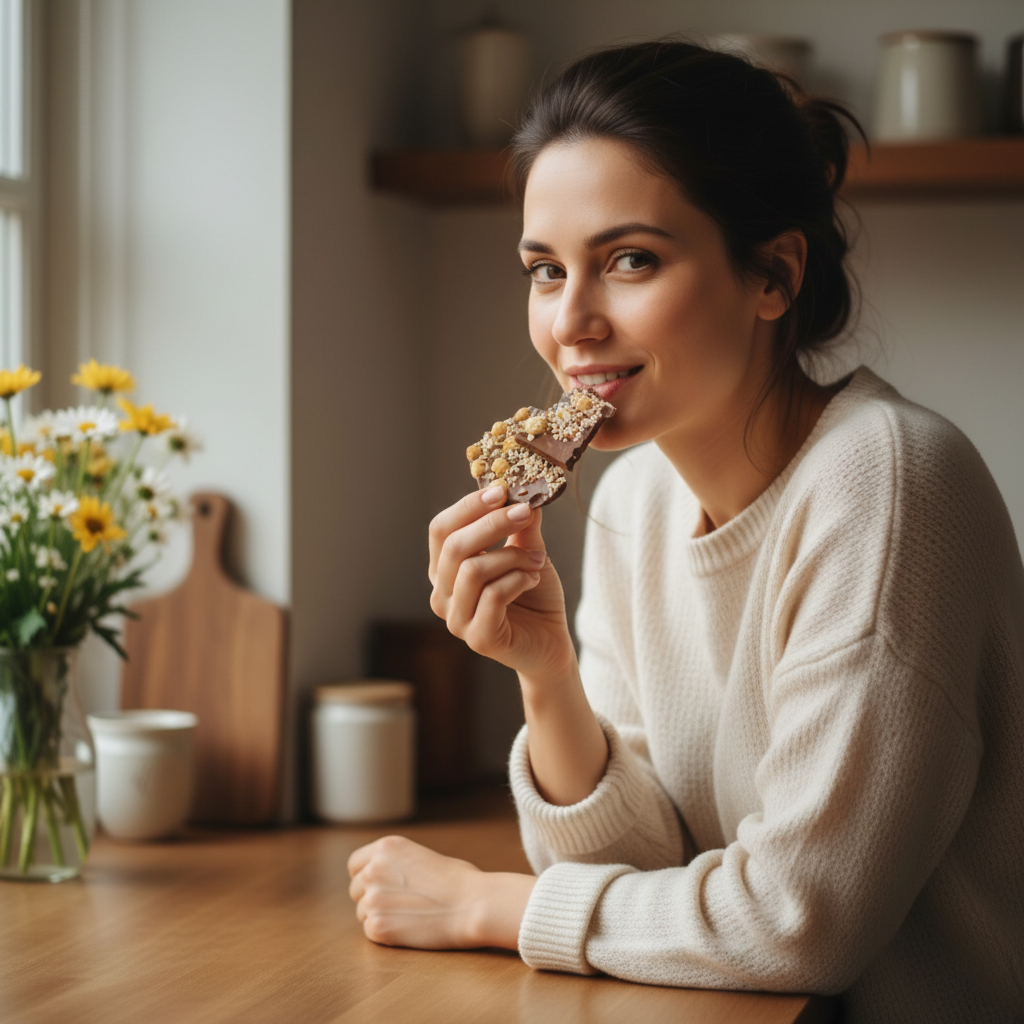 Milk chocolate broken bars with hazelnuts