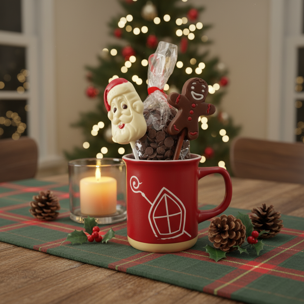 Milk chocolate drops in Saint Nicholas mug 200g