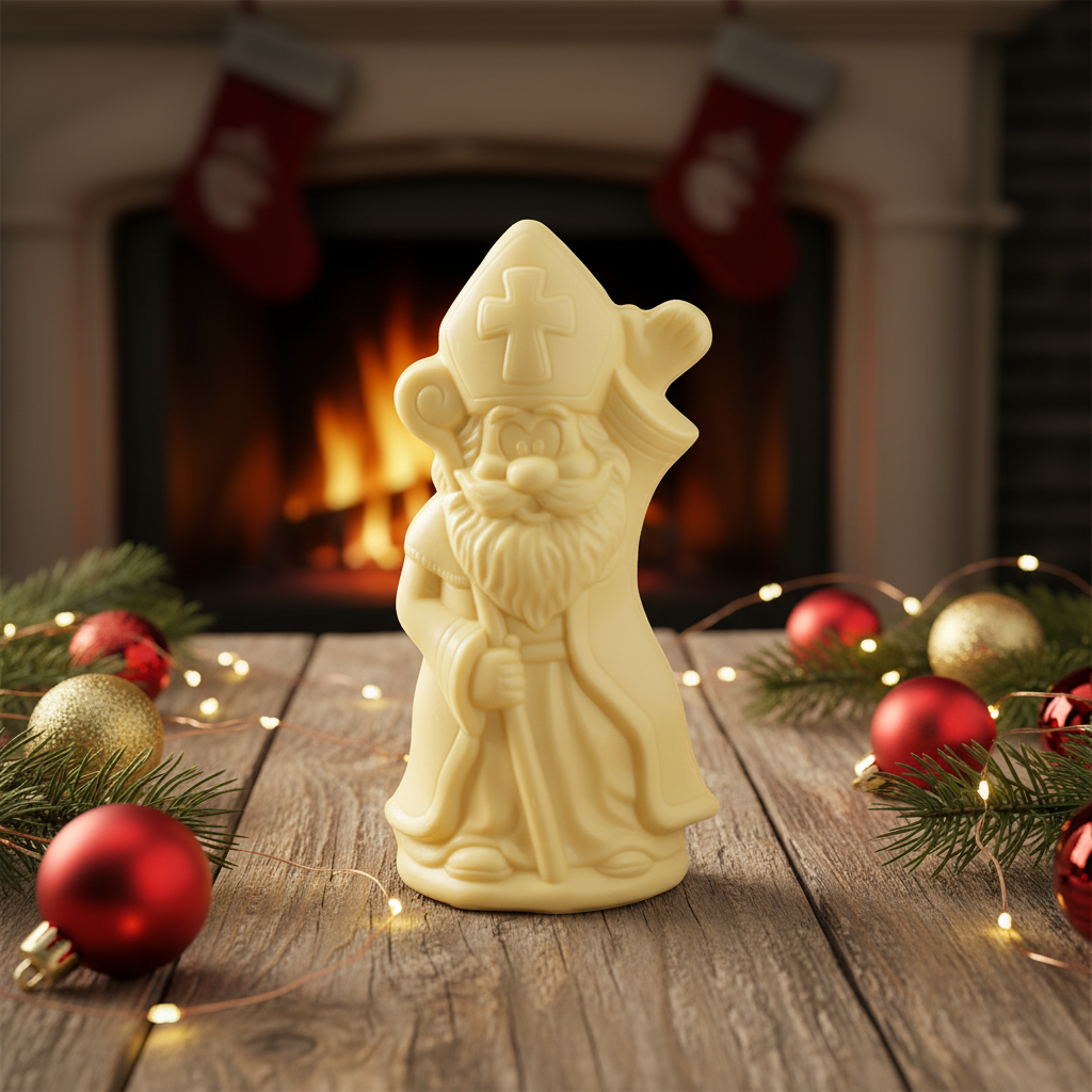 White chocolate Saint Nicholas with sceptre 250g