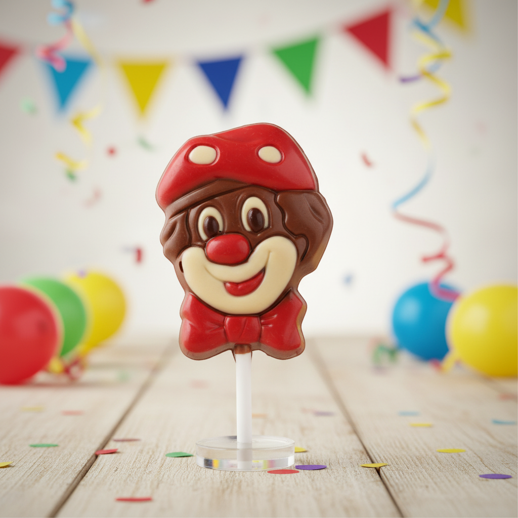 Sucette clown au chocolat au lait 30g