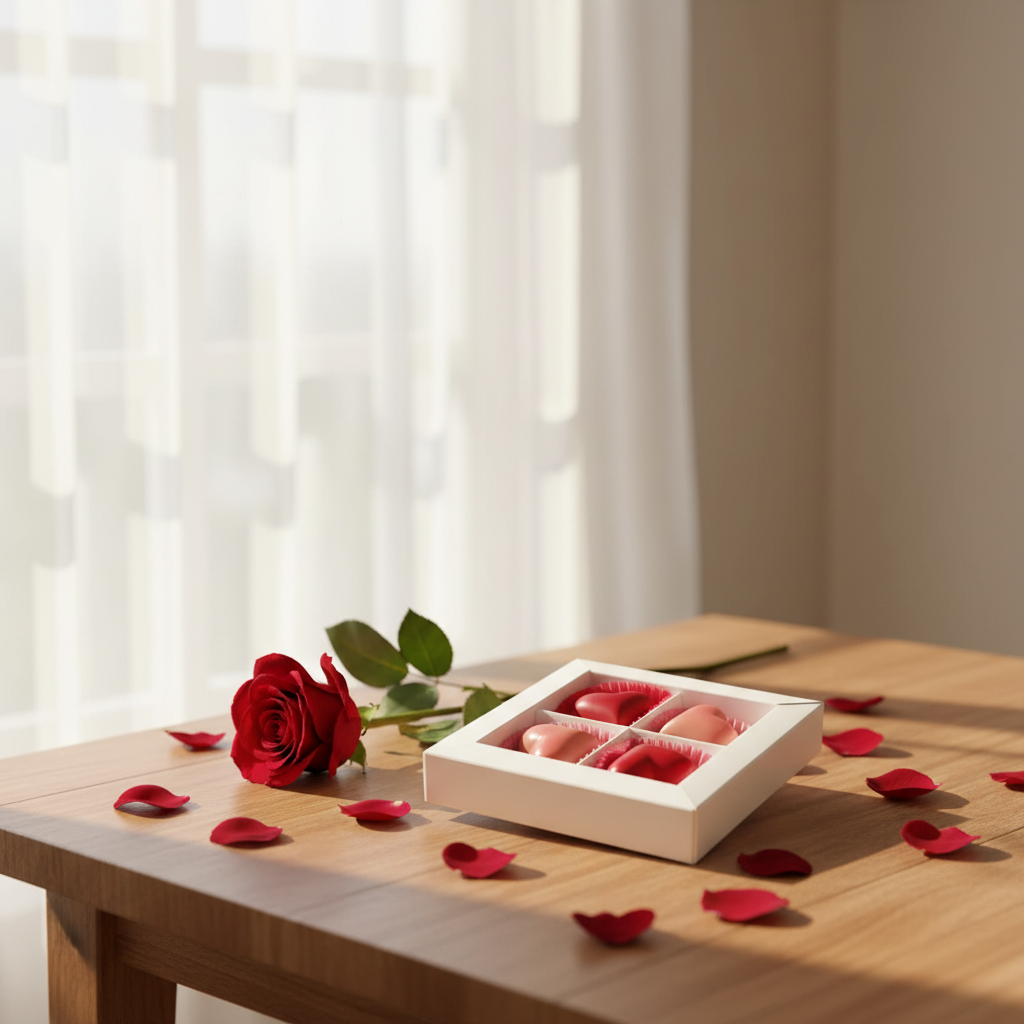 Love box of 4 Belgian pralines 50g