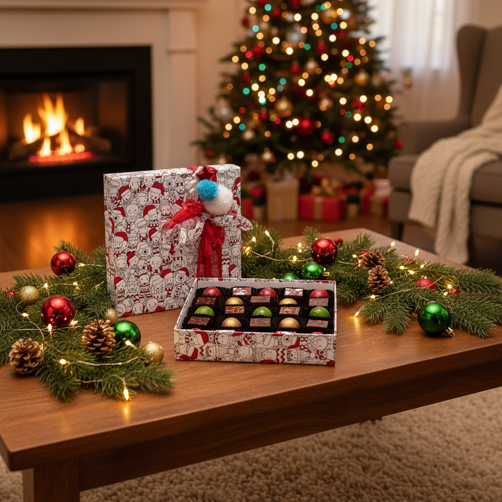 Boîte de Noël 25 pralines 375g