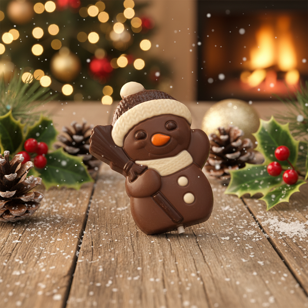 Milk chocolate snowman lollipop 25g