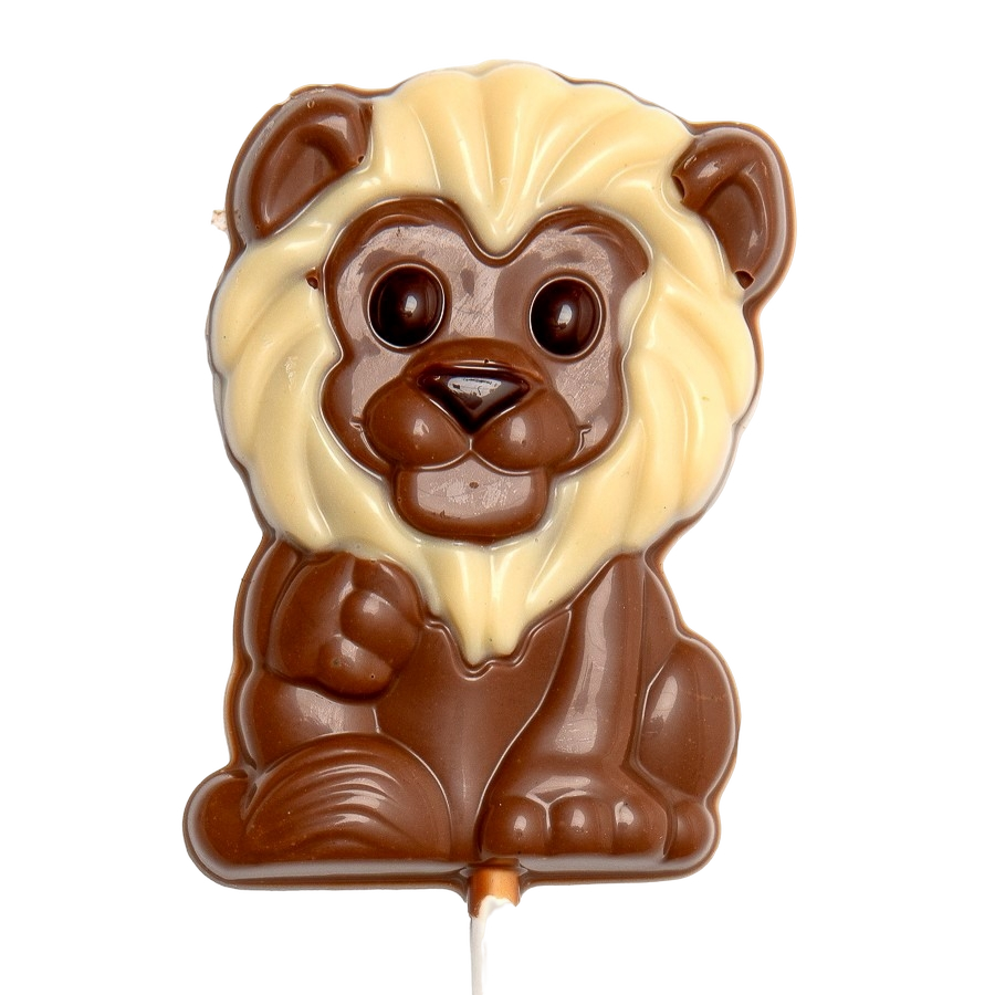 Milk chocolate white mane lion lollipop 25g