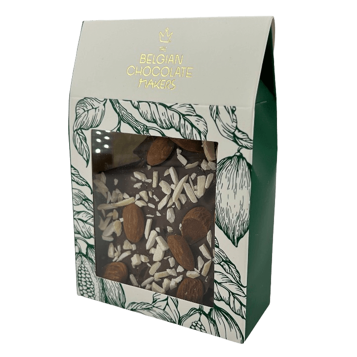 Milk chocolate broken bars with almond