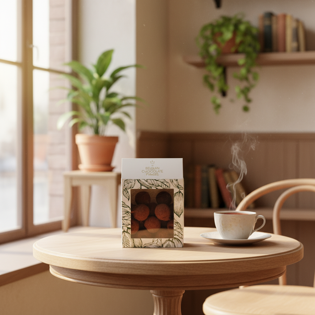 Pouch of Belgian truffles with cacao coating 160g