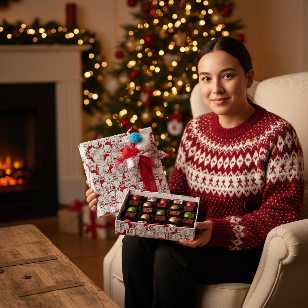 Boîte de Noël 25 pralines 375g