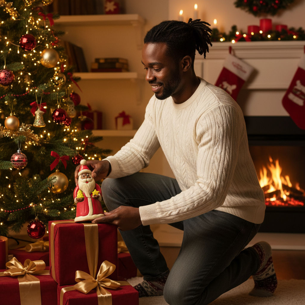 Milk chocolate Santa Claus with presents 200g