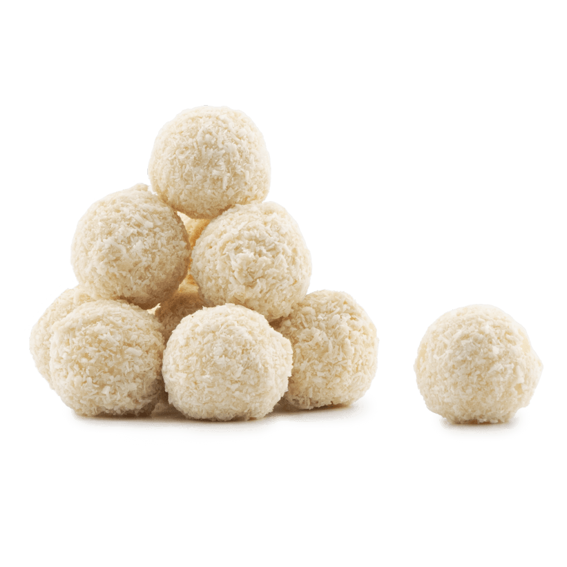 Pouch of Belgian truffles with coconut coating 160g