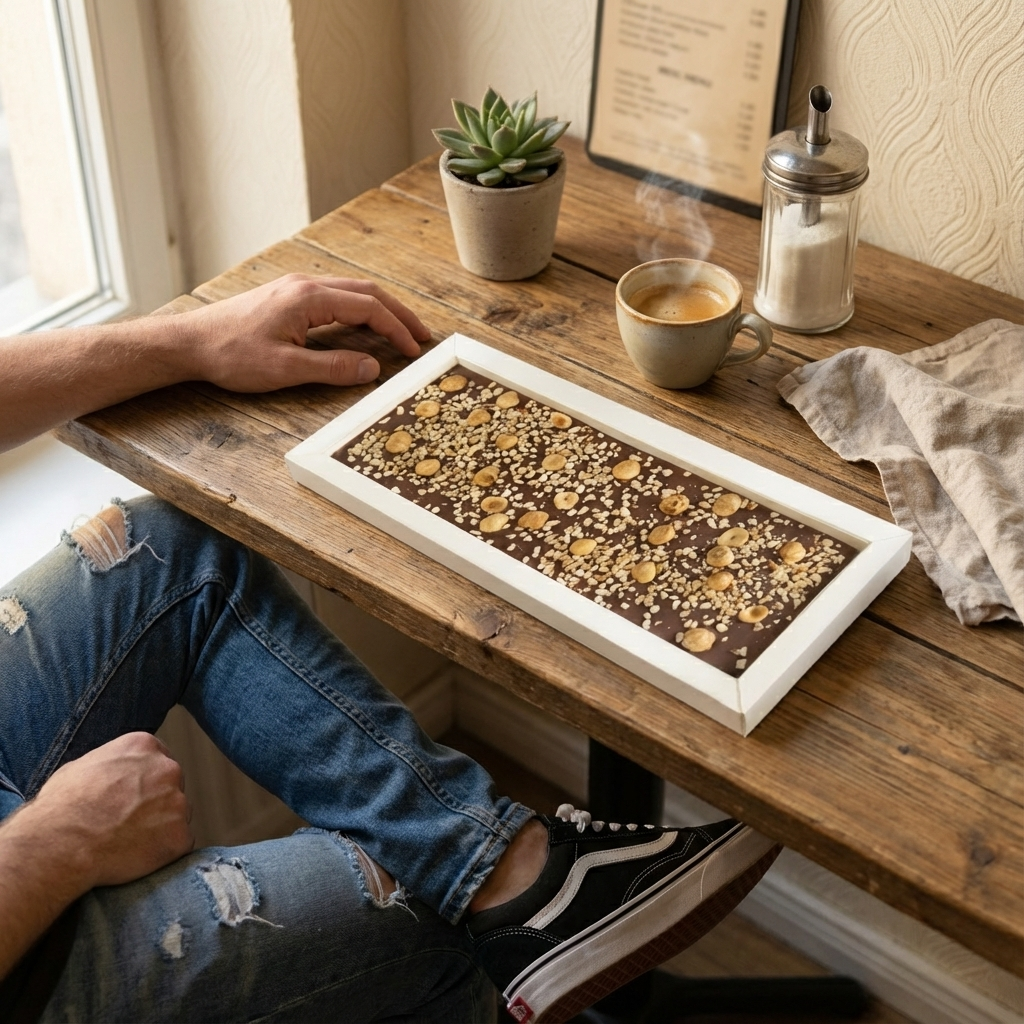 Fantasy milk chocolate bar 375 grs with Piedmont hazelnut chunks