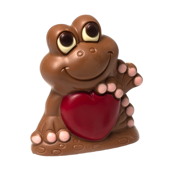 Milk chocolate red heart frog 170g