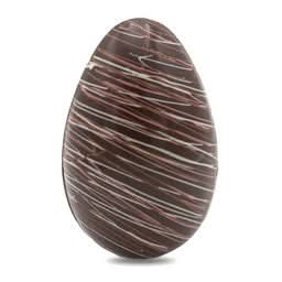 Easter egg with chocolate stripes with 5 eggs inside (dark)  220 Grs - The Belgian Chocolate Makers