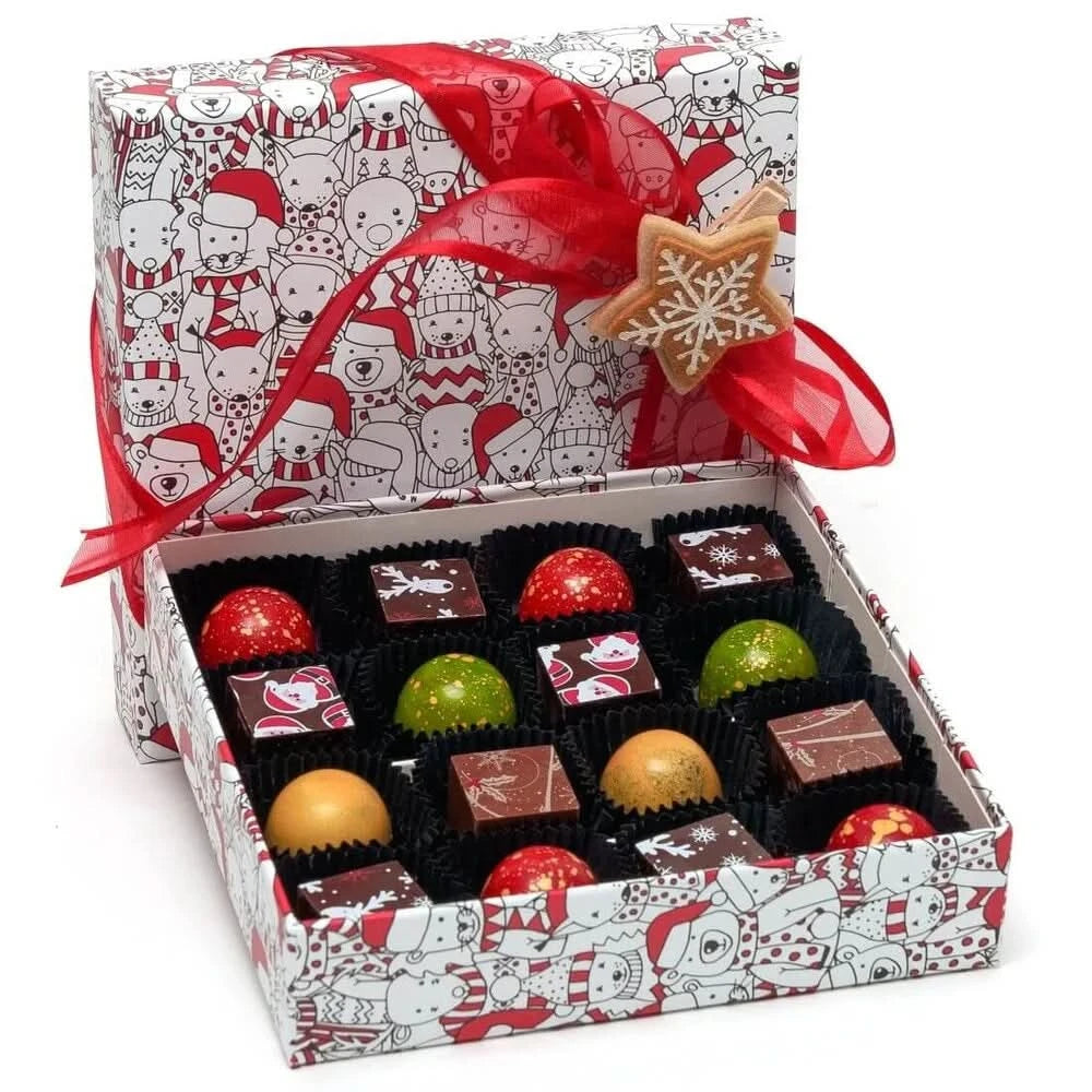 Christmas box 16 pralines - The Belgian Chocolate Makers