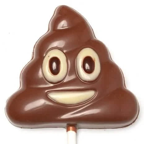 Milk chocolate poo emoji lollipop - The Belgian Chocolate Makers