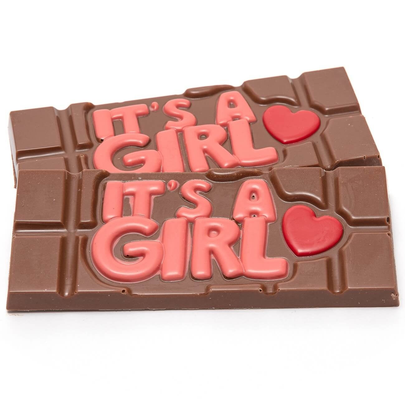 Chocolate handmade bar ''it's a girl'' (milk) 45 Grs