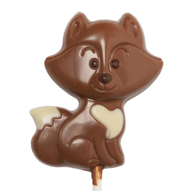 Milk chocolate fox lollipop