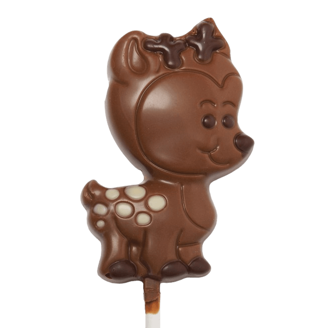 Milk chocolate reindeer lollipop