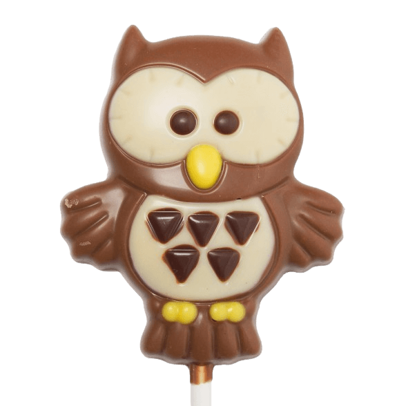 Milk chocolate owl lollipop