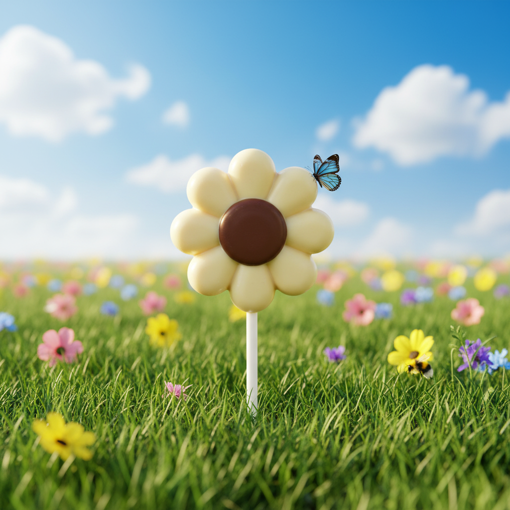 White chocolate flower lollipop 20g