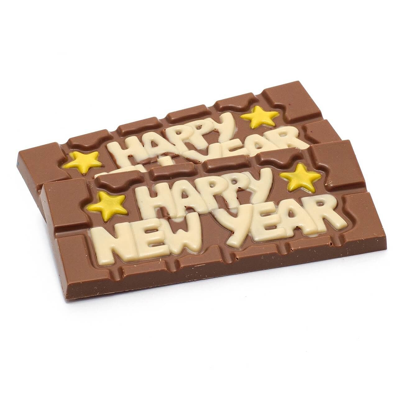 Chocolate handmade bar ''Happy New Year''  (milk) 45 Grs