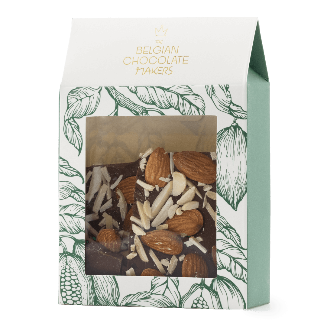 Milk chocolate broken bars with almond