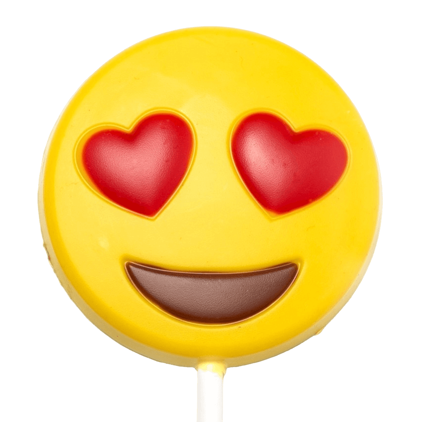White chocolate emoji love lollipop 25g