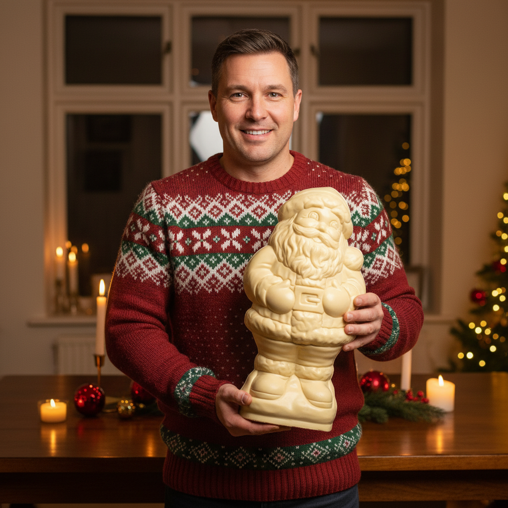 Père Noël en chocolat blanc 3 Kgs