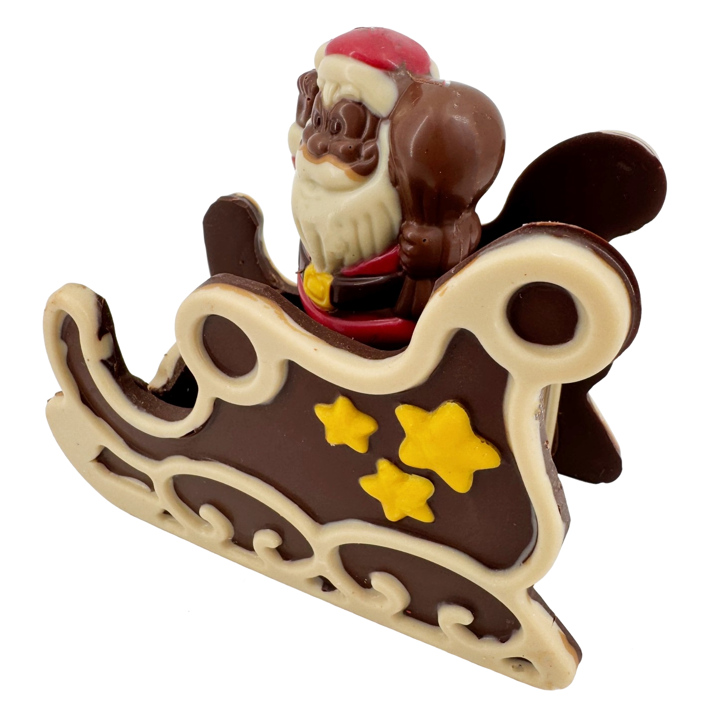Festive dark chocolate Santa in a sleigh 180g