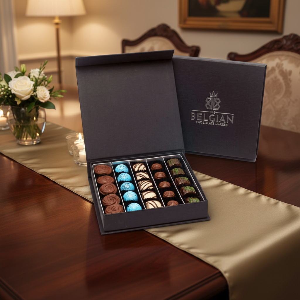 Luxury box of 25 chocolate pralines