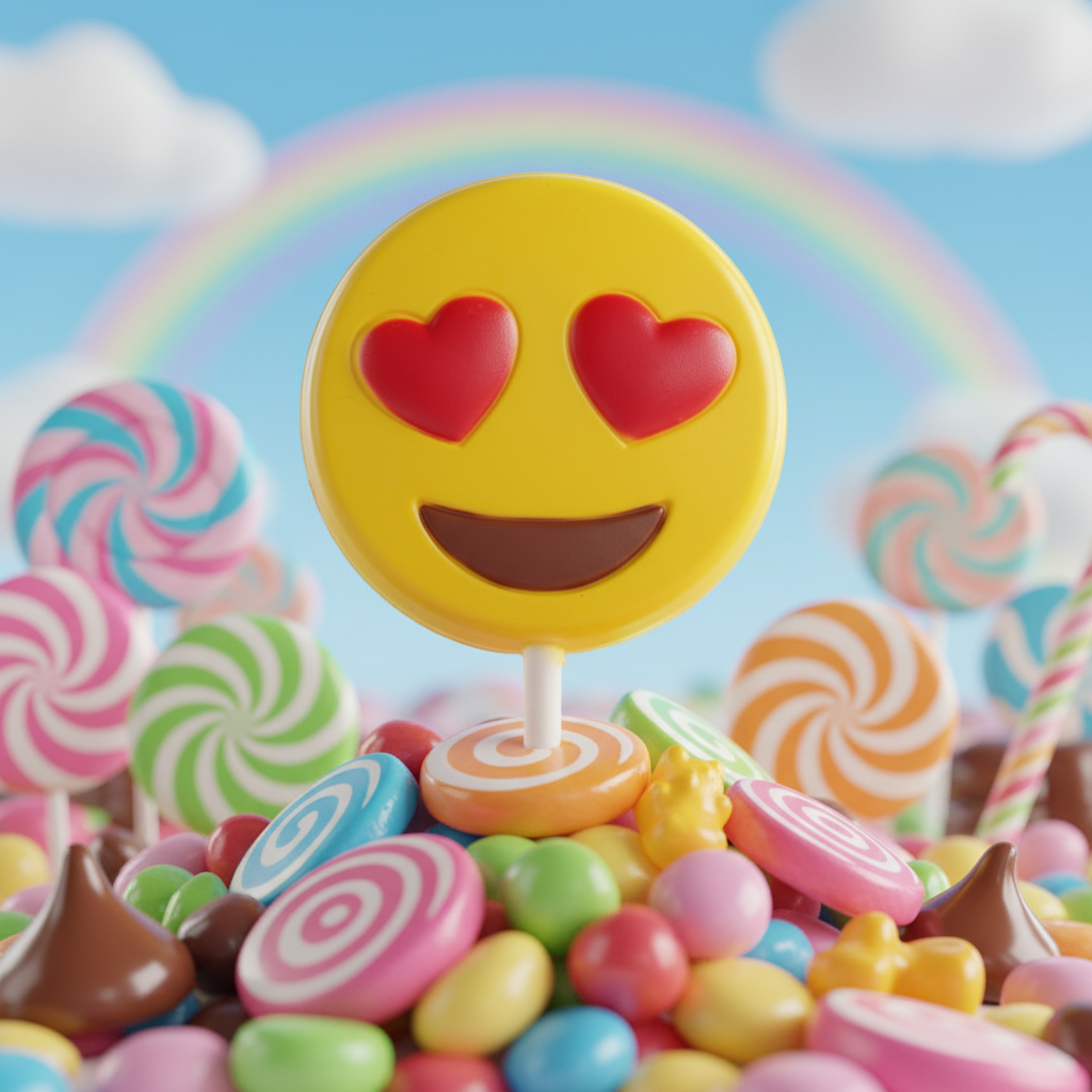 White chocolate emoji love lollipop 25g