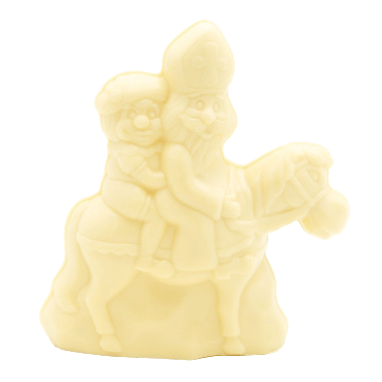 White chocolate Saint Nicholas riding his horse 230g