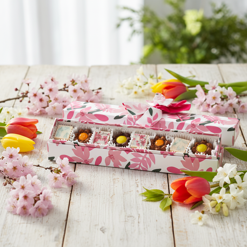 Spring box of 7 pralines 135g