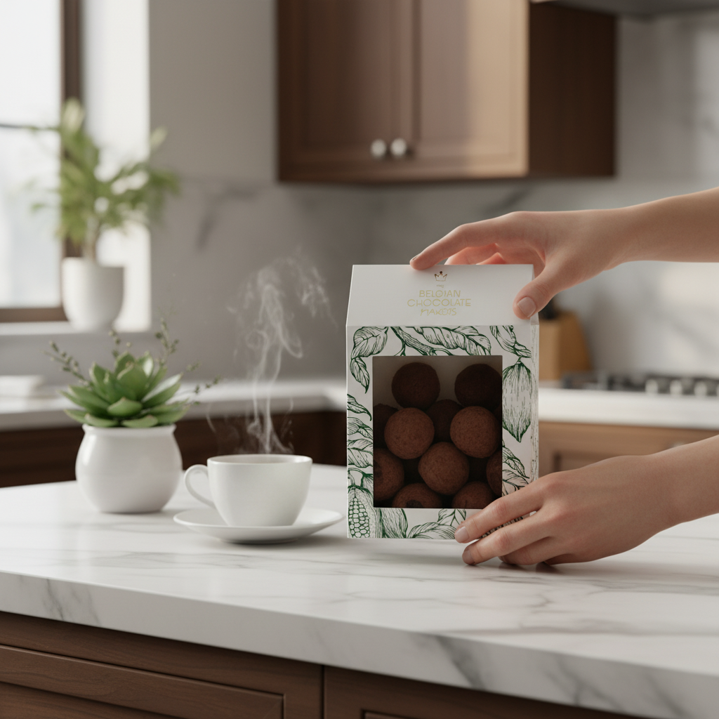 Pouch of Belgian truffles with cacao coating 160g