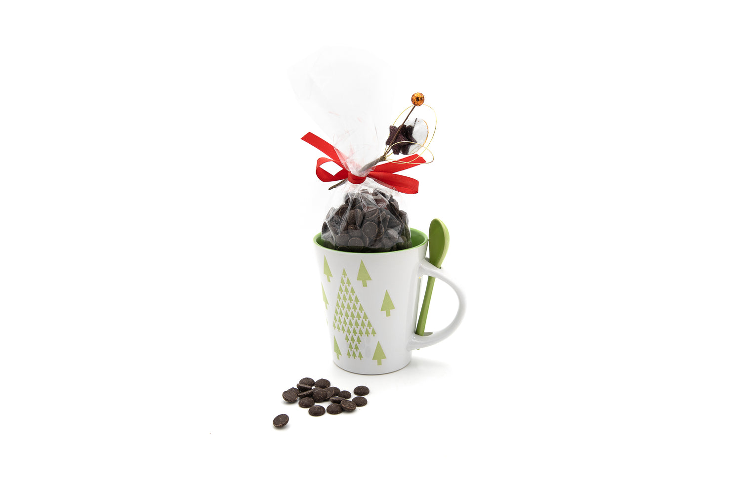 Hot dark chocolate in cup (green tree) 200 Grs