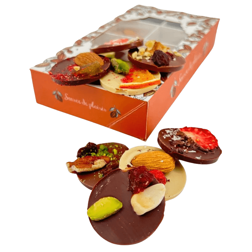Box of chocolate mendiants 24 pieces