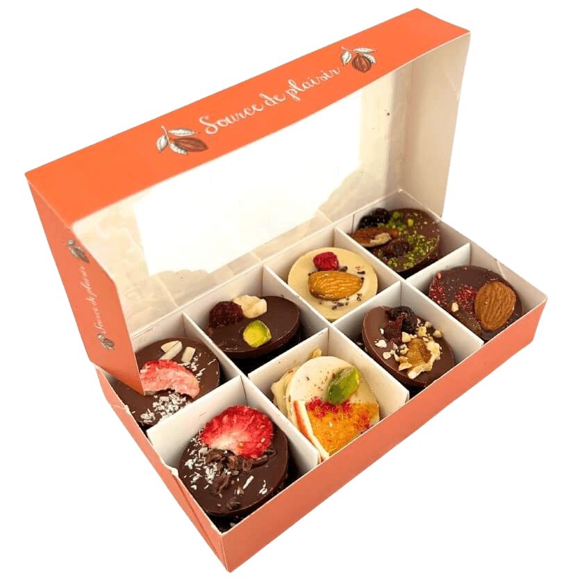 Box of chocolate mendiants 24 pieces