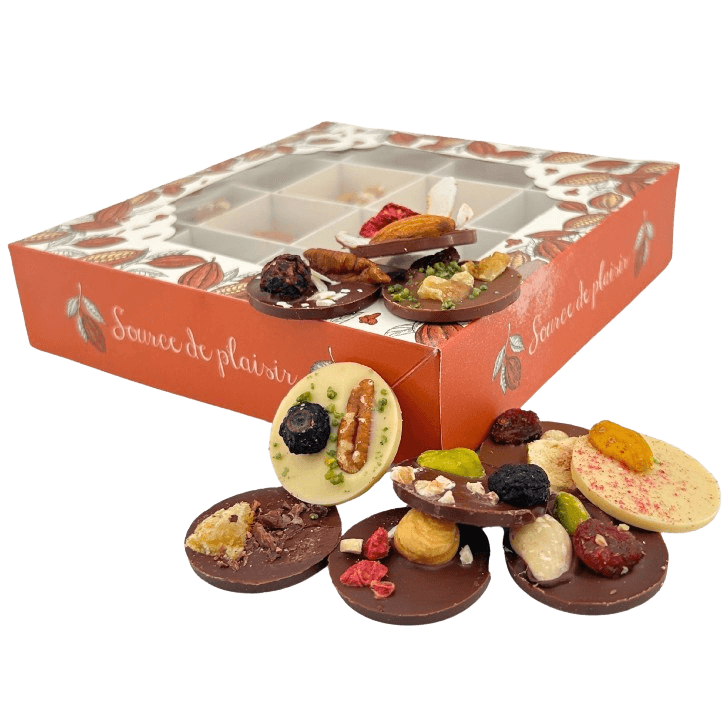 Box of chocolate mendiants 48 pieces