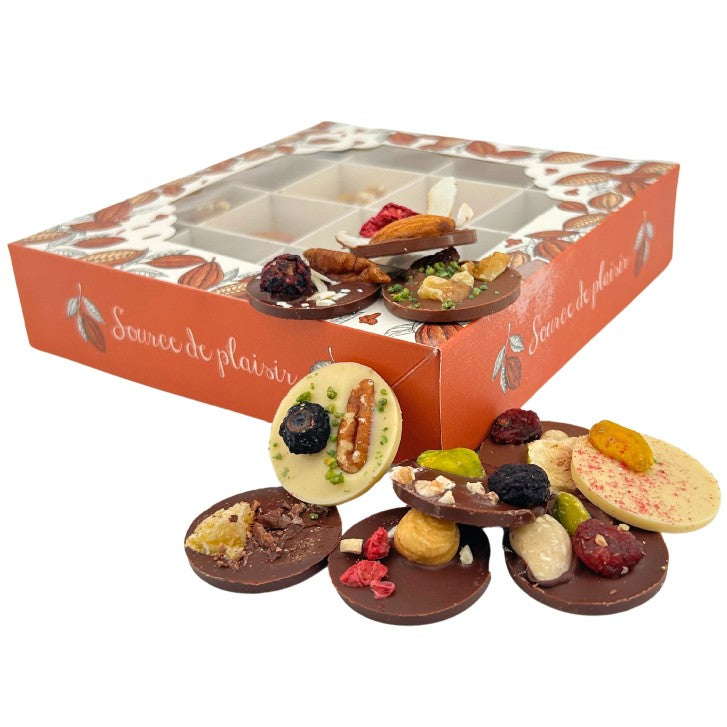 Box of chocolate mendiants 48 pieces
